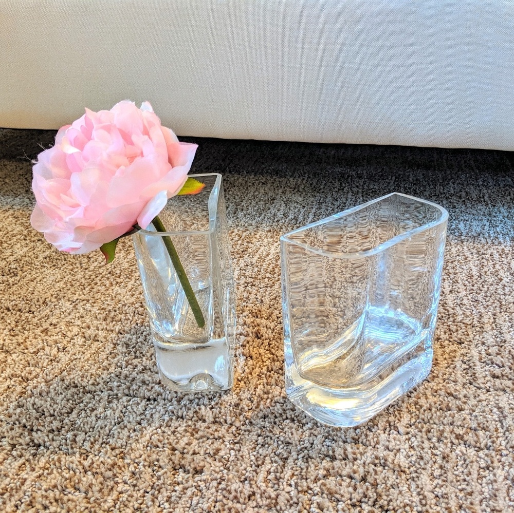 Glass Vase Bookends Set